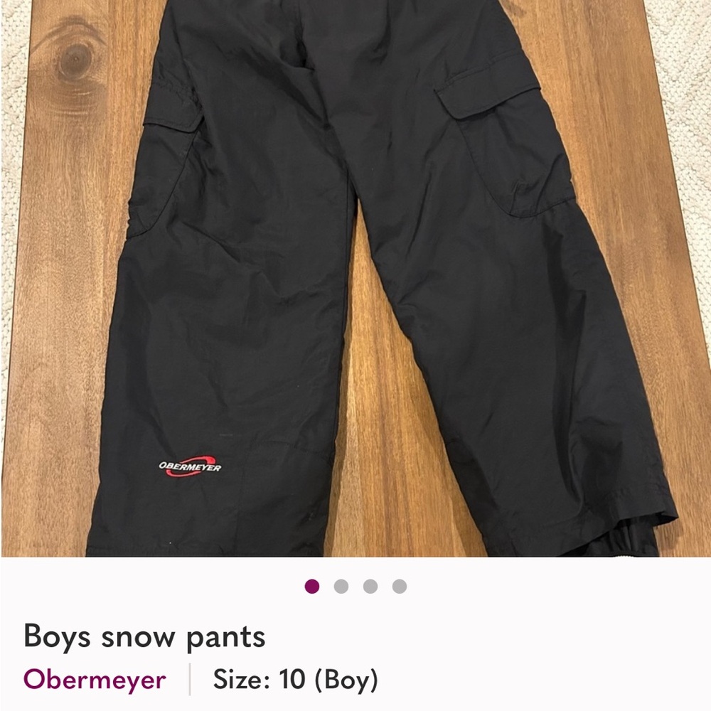 Obermeyer Kids Black Cargo Snow Pants